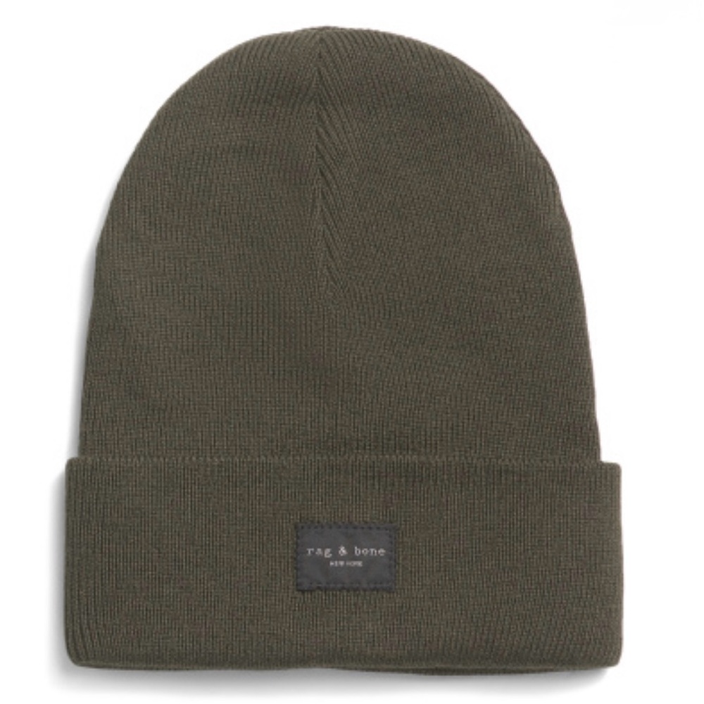 Rag & Bone Dark olive green Addison beanie